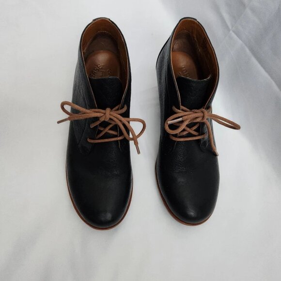 Kork Ease Helen Leather Ankle Boots Women's 6 Black Brown Lace Up Heritage Derby - Picture 3 of 14